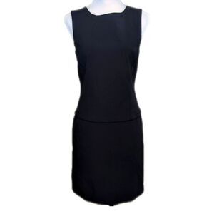 Nicole Miller New York black sleeveless sheath dress, defined waist 8